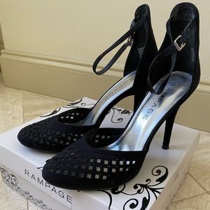 Vintage Rampage Black Suede Evening heels (7.5)